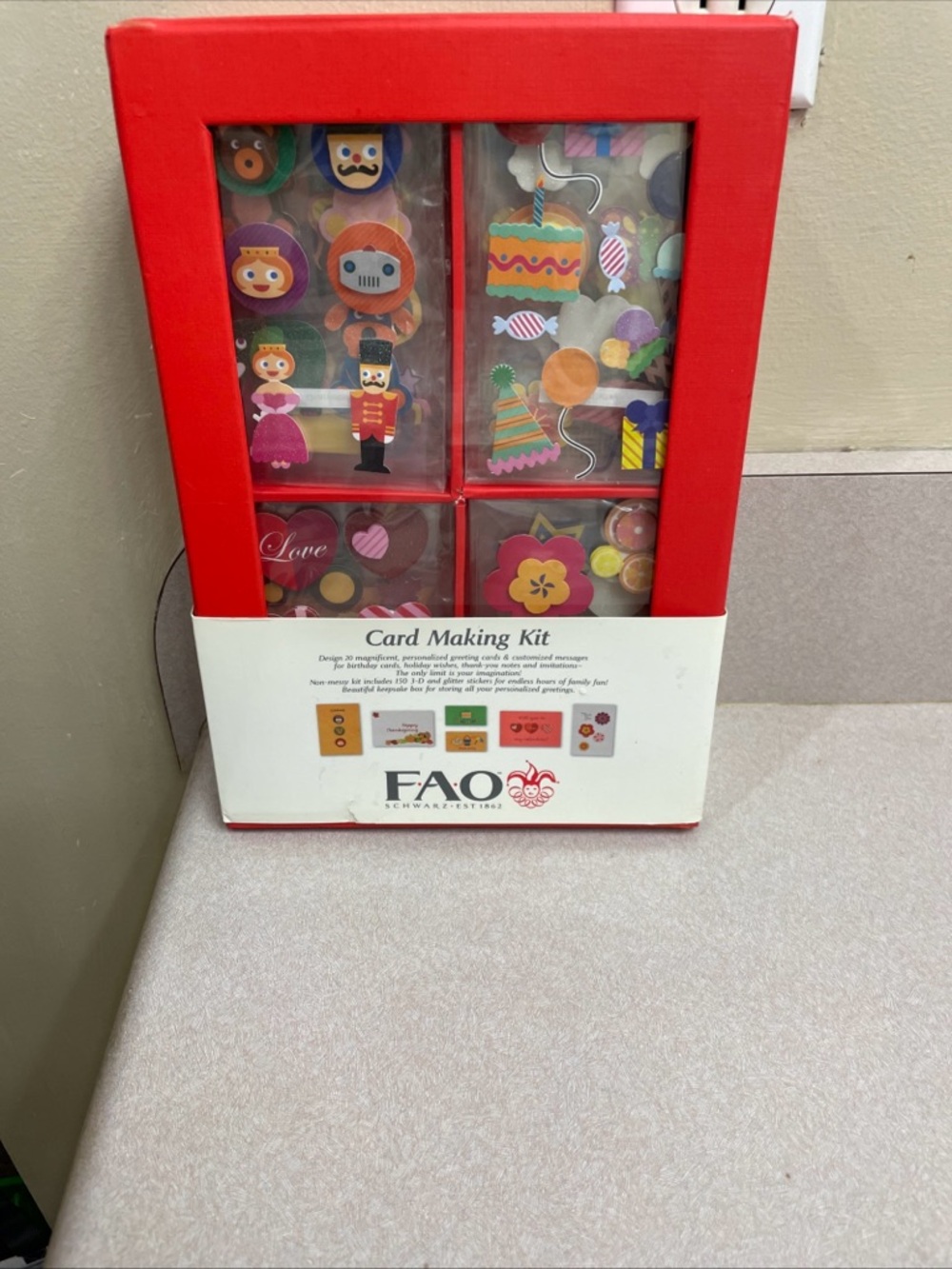 FAO Schwarz Card Card Making Craft Box Kit Birthdays Holidays Glitter Stickers